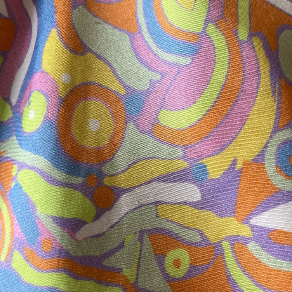 Olivia Rubin Amaya Abstract Print Midi Slip Multicolor Ruffle Dress Size 14 - Picture 15 of 15
